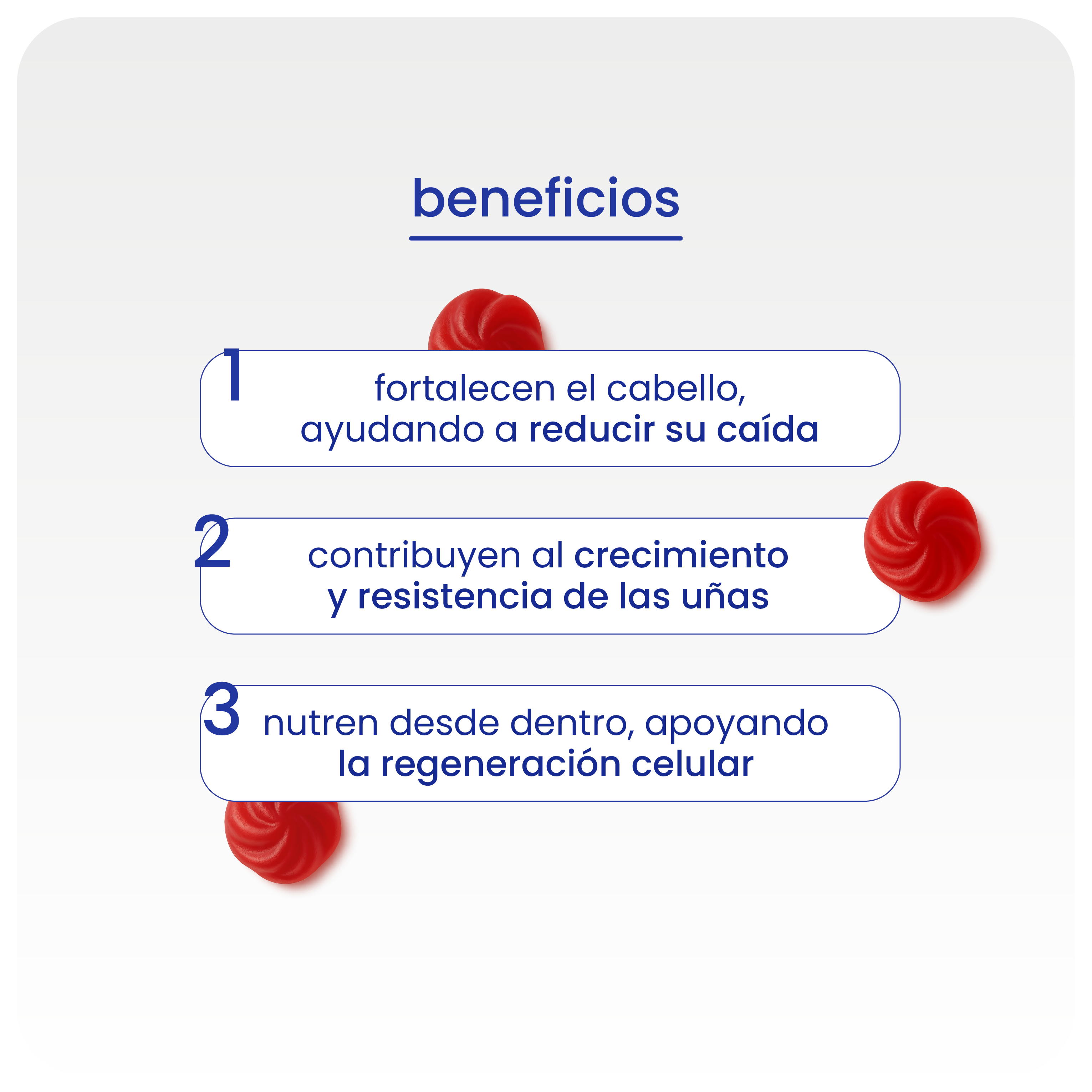 gominolas de biotina y ácido fólico