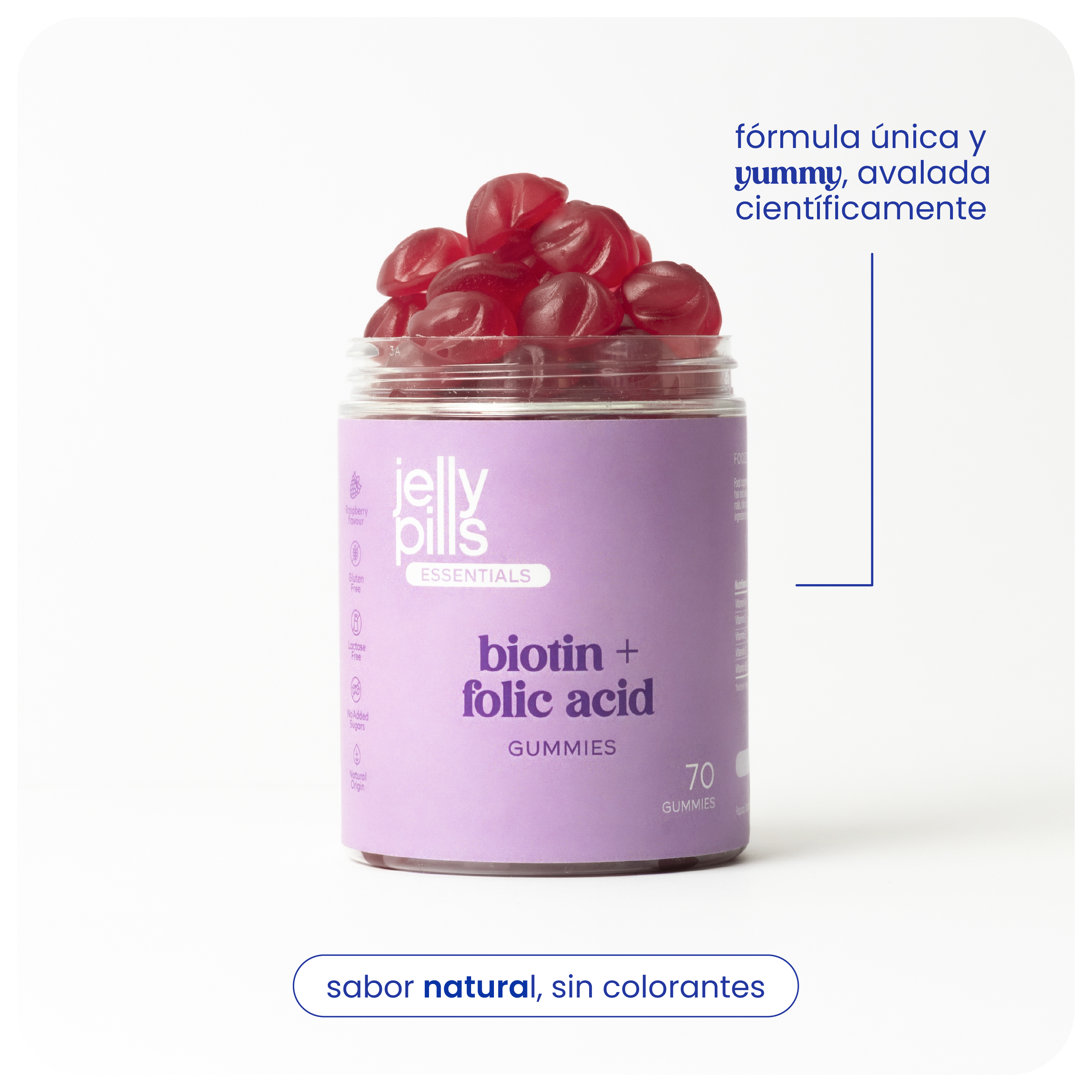 gominolas de biotina y ácido fólico