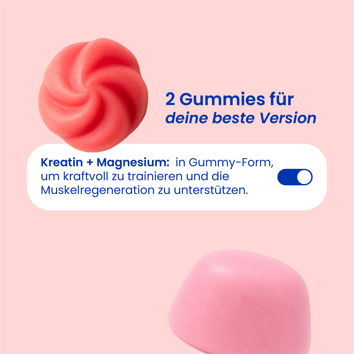 Gummies des Packs für Kraft und Regeneration in Nahaufnahme [de]