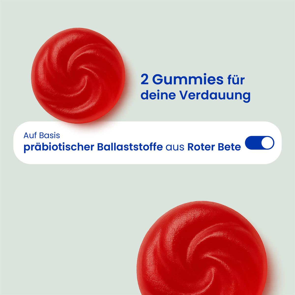 Apfelessig-Gummies in Nahaufnahme [de]