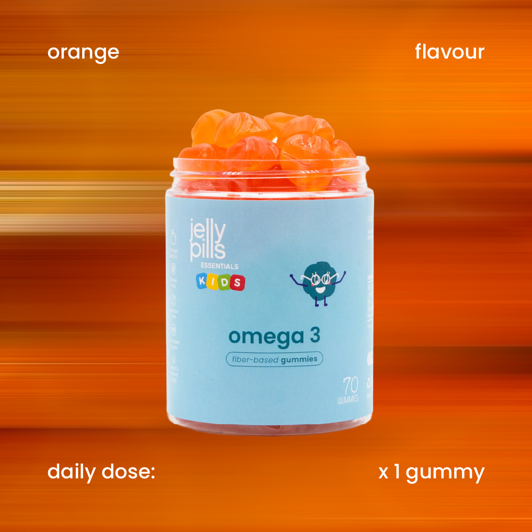 Flavour and daily dose of omega 3 gummies for kids [en]