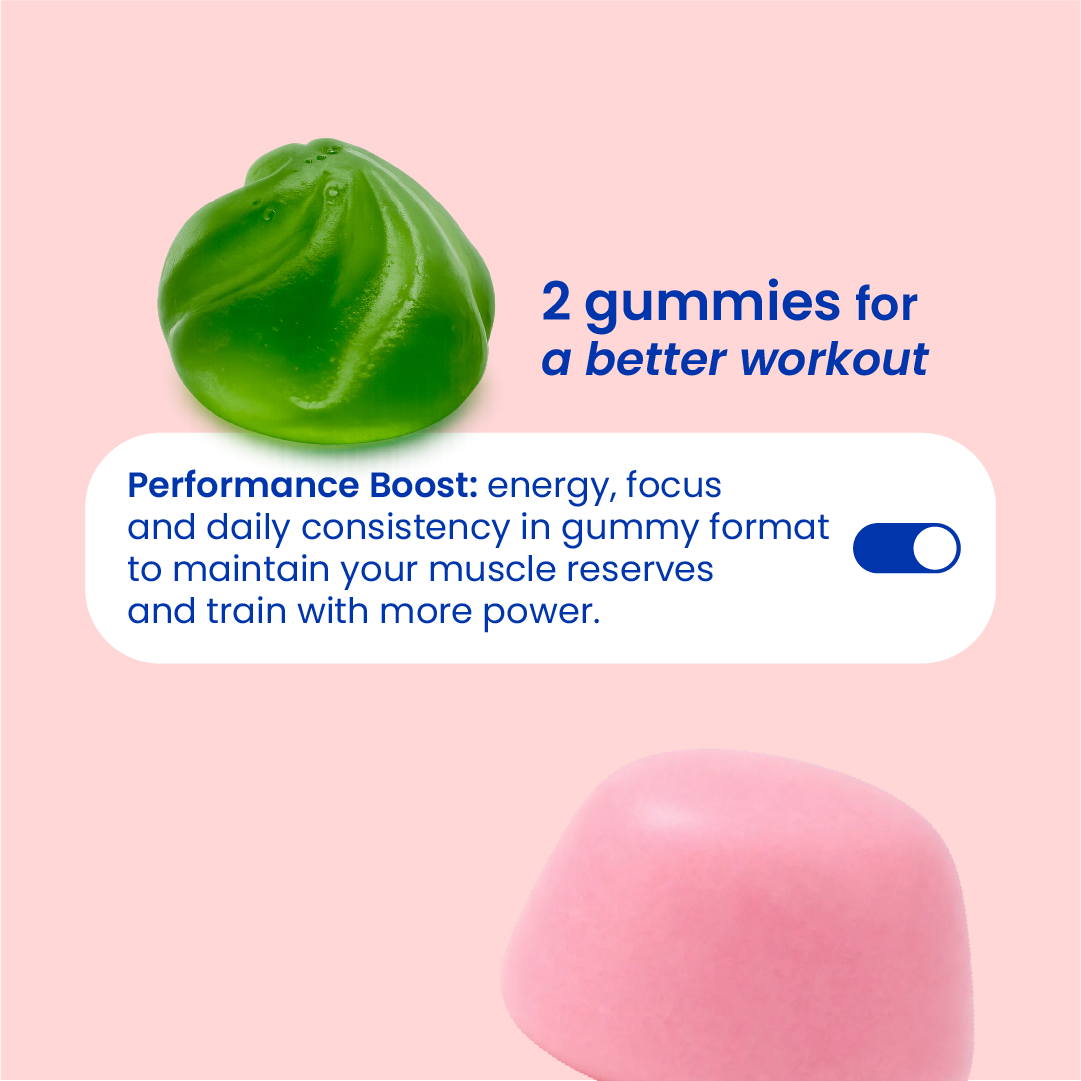 Power, energy and focus pack gummies close-up [en]