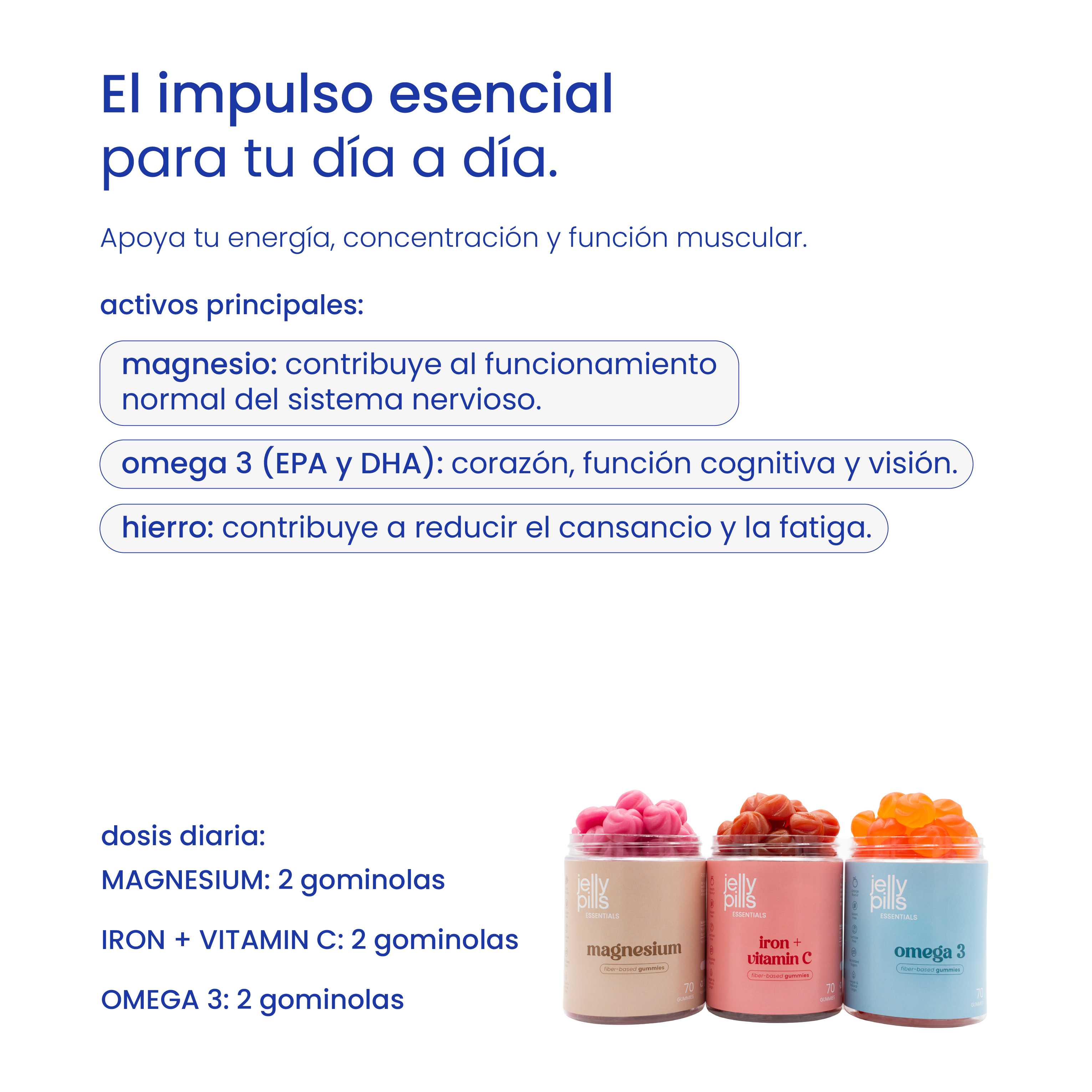 pack de energía, concentración y rendimiento diario