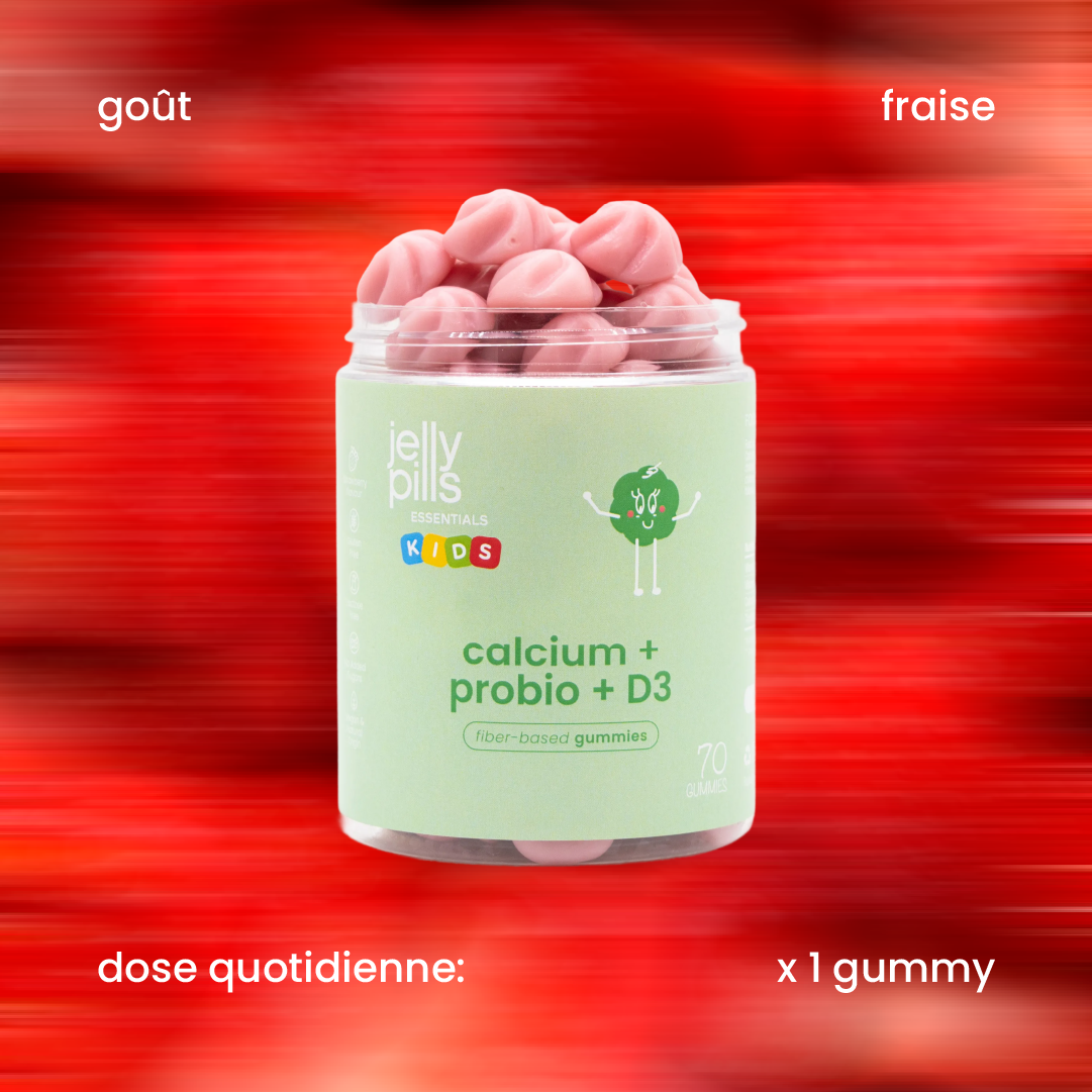 Saveur et dose quotidienne des gummies au calcium pour enfants [fr]