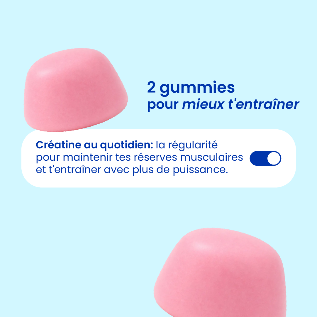 Gummies à la créatine en gros plan [fr]