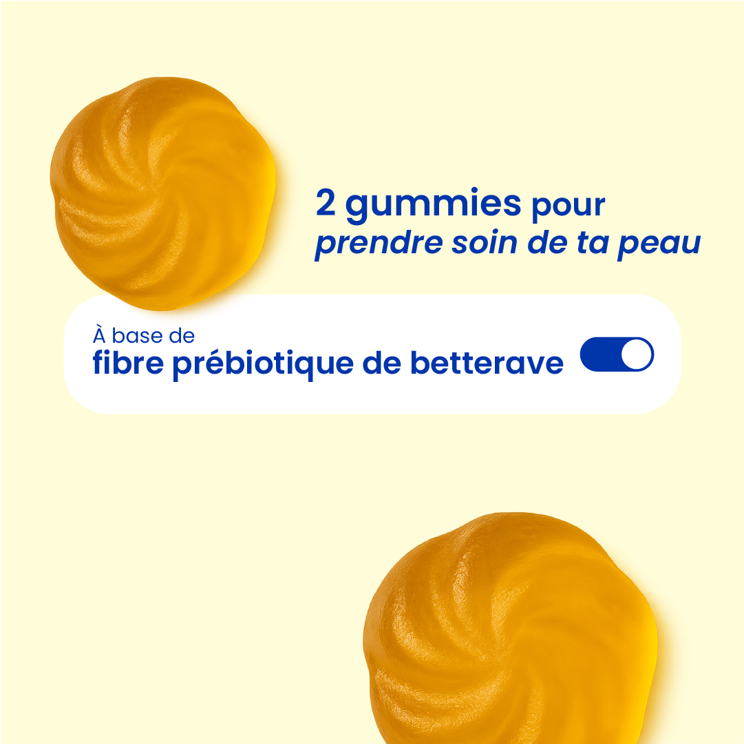 Gummies anti-acné en gros plan [fr]
