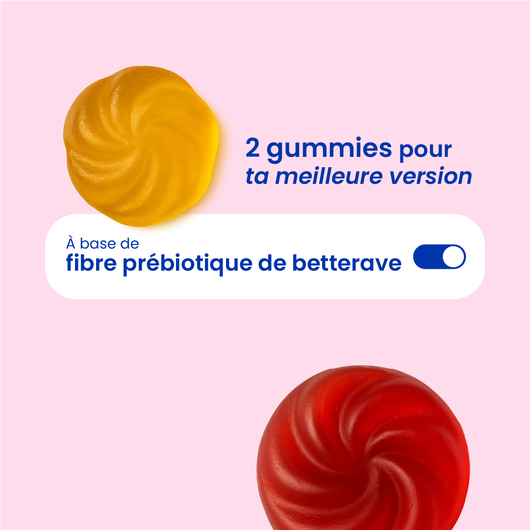 Gummies du pack peau éclatante en gros plan [fr]