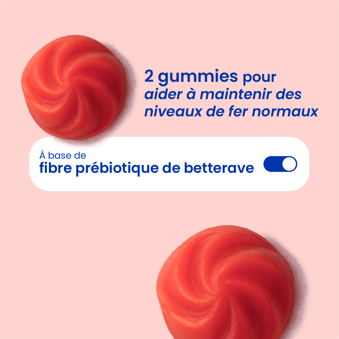 Gummies au fer en gros plan [fr]