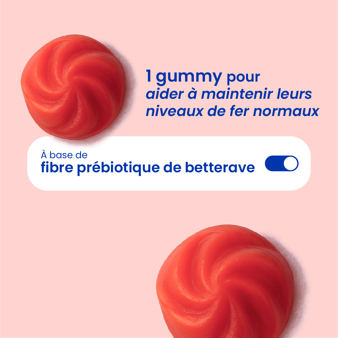 Gummies au fer pour enfants en gros plan [fr]