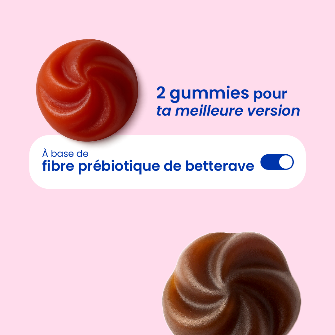 Gummies du pack cheveux et peau en gros plan [fr]