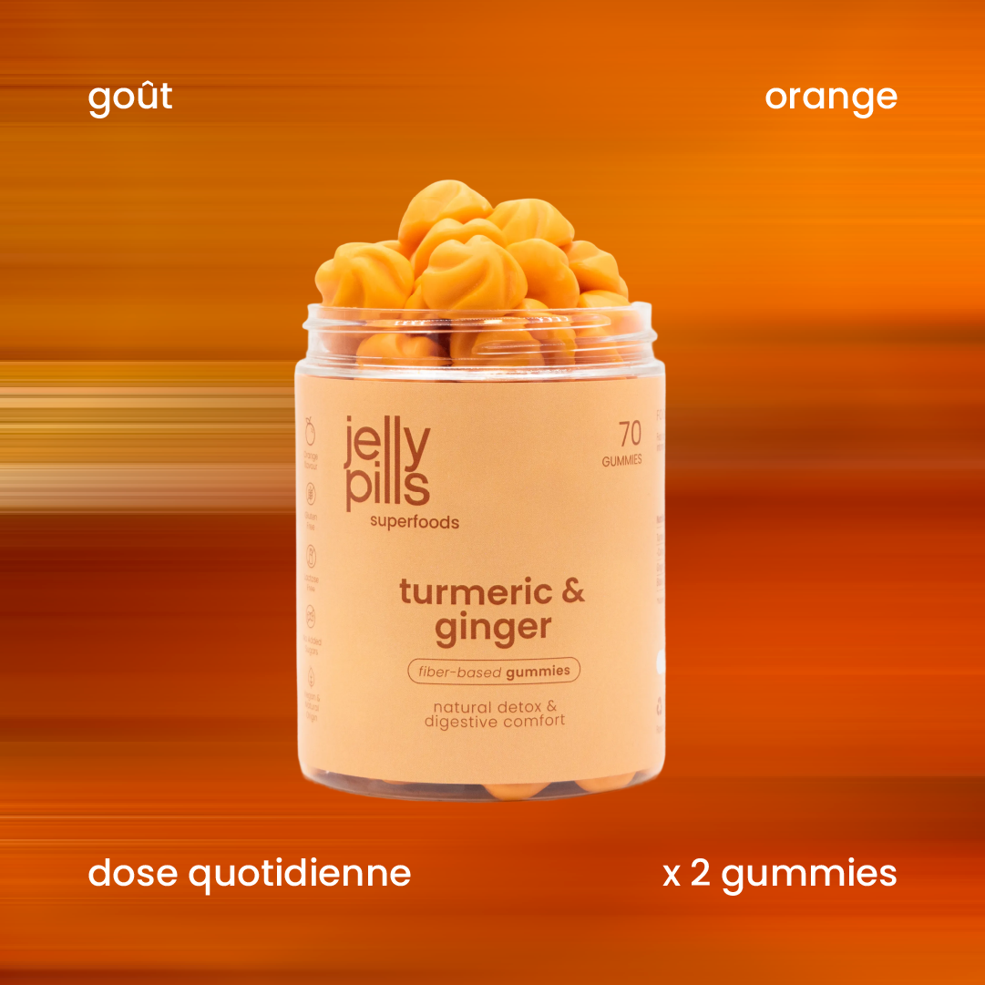 Saveur et dose quotidienne des gummies curcuma et gingembre [fr]