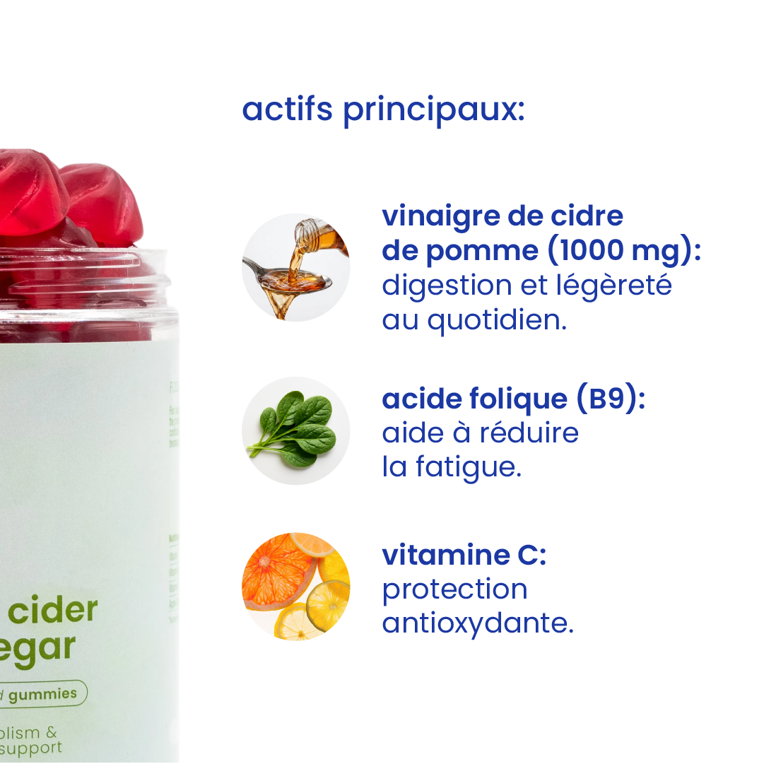 Principaux actifs des gummies au vinaigre de cidre [fr]