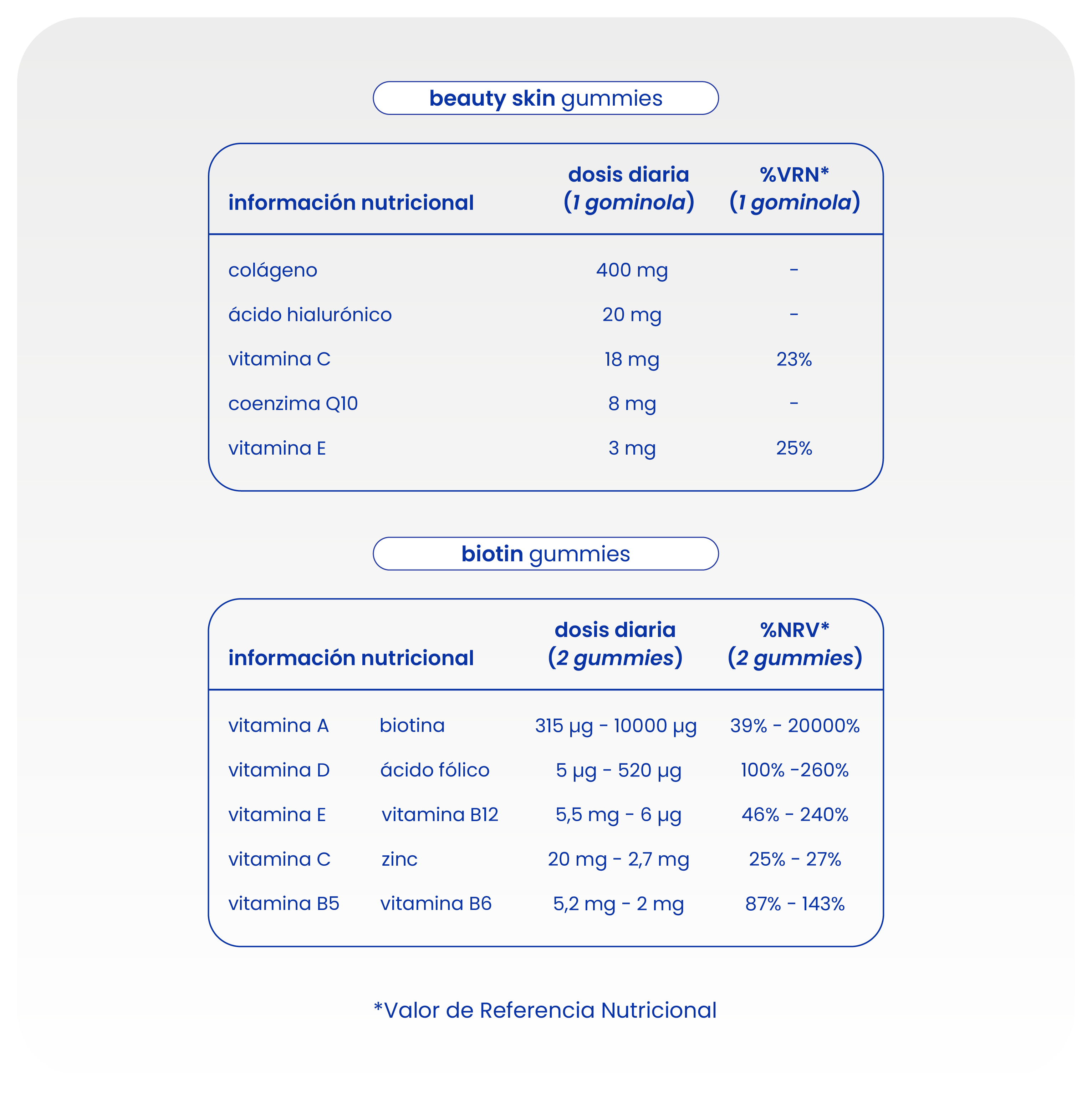 pack para cabello, piel y uñas