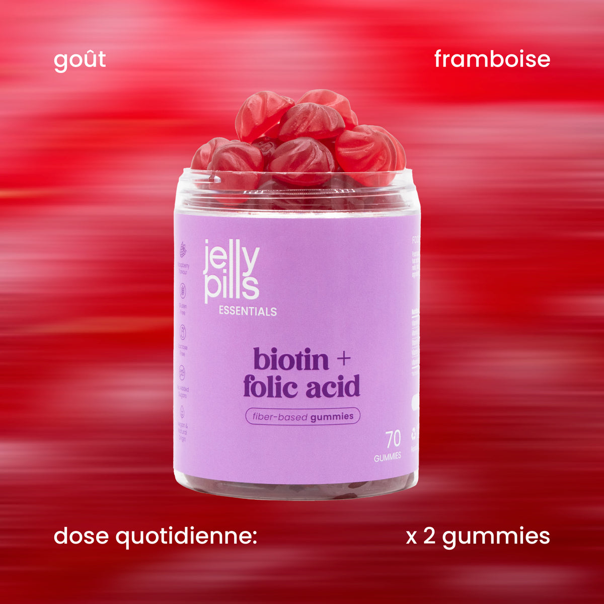 Saveur et dose quotidienne des gummies biotine [fr]