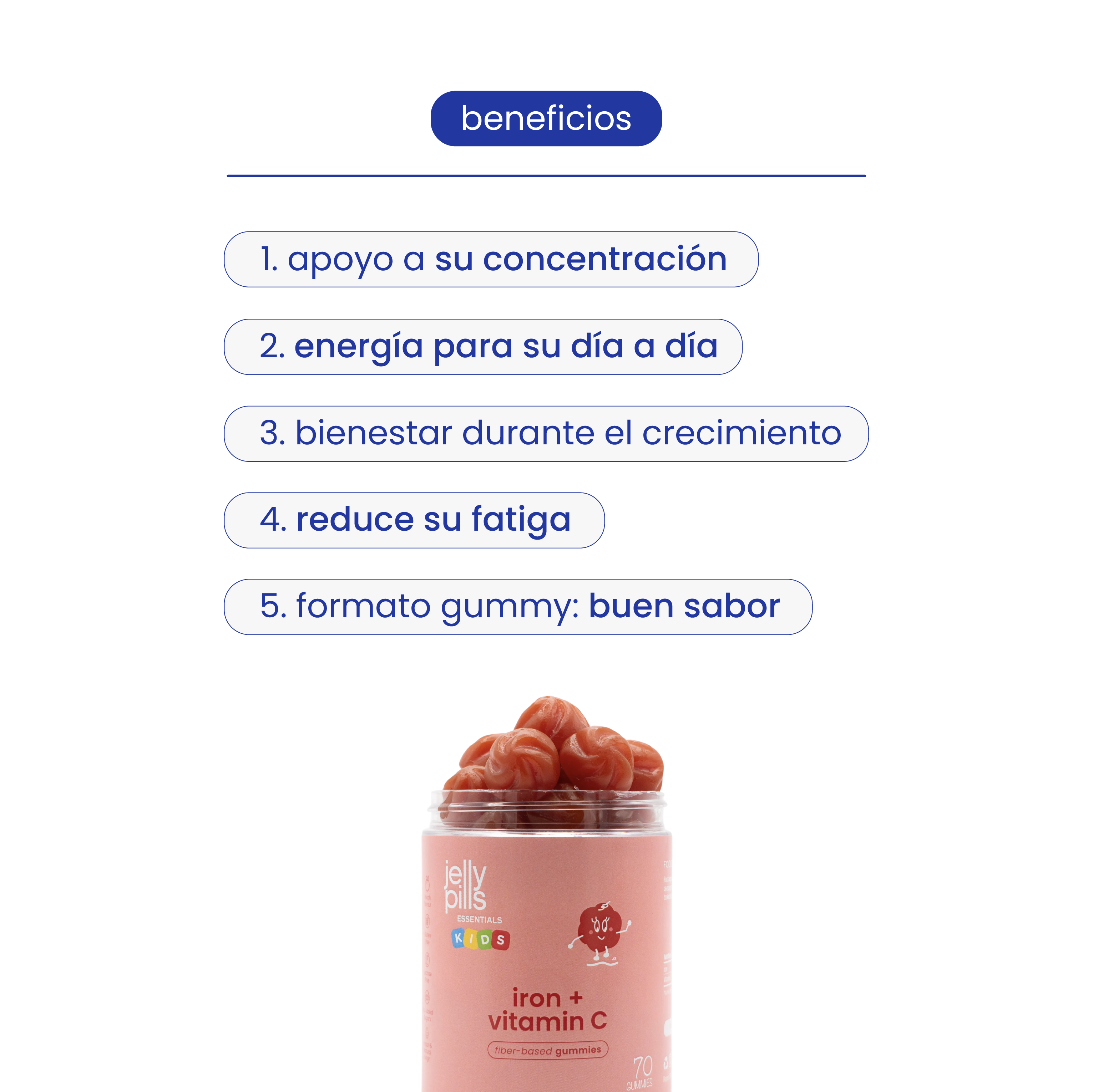 gominolas con hierro para niños