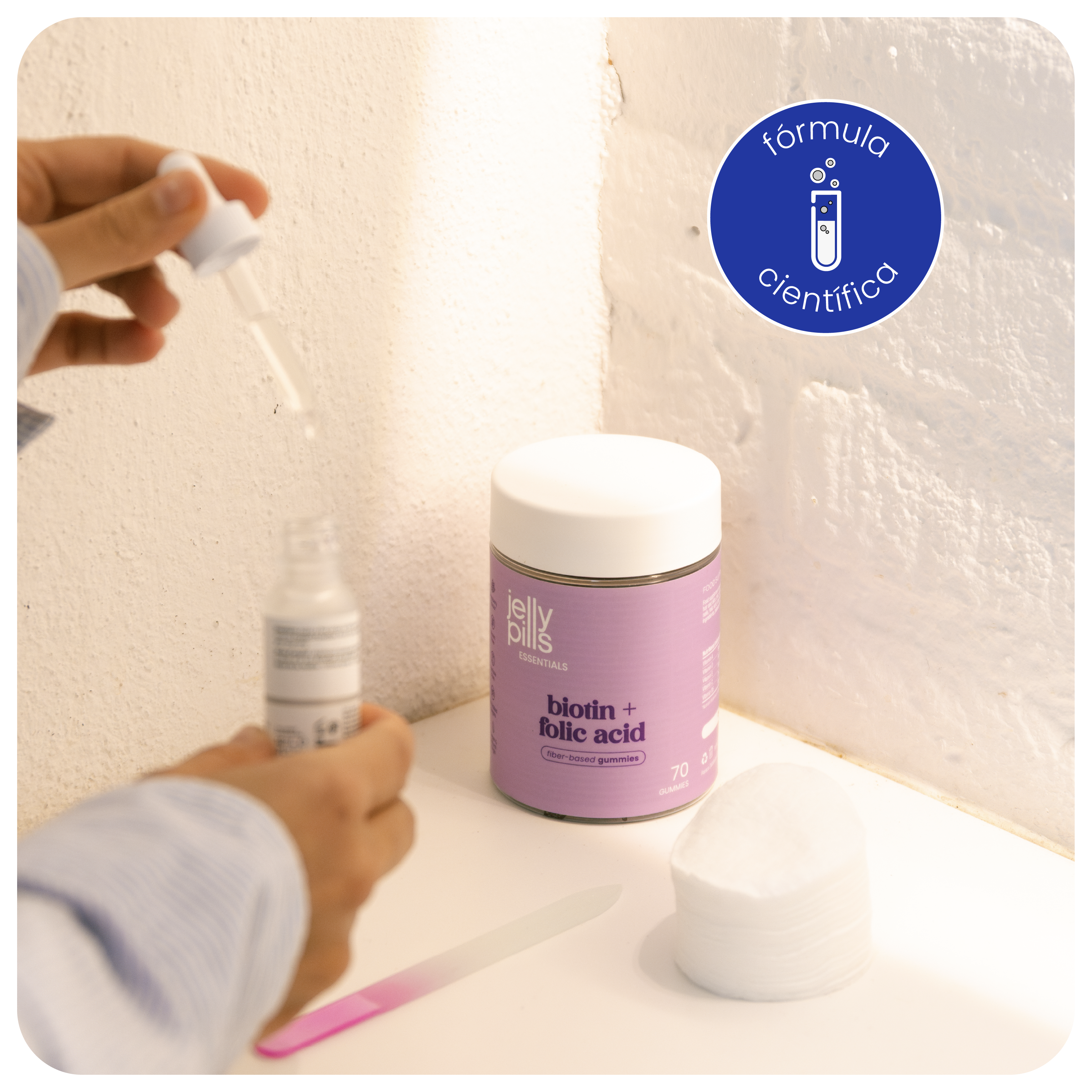 gominolas de biotina y ácido fólico