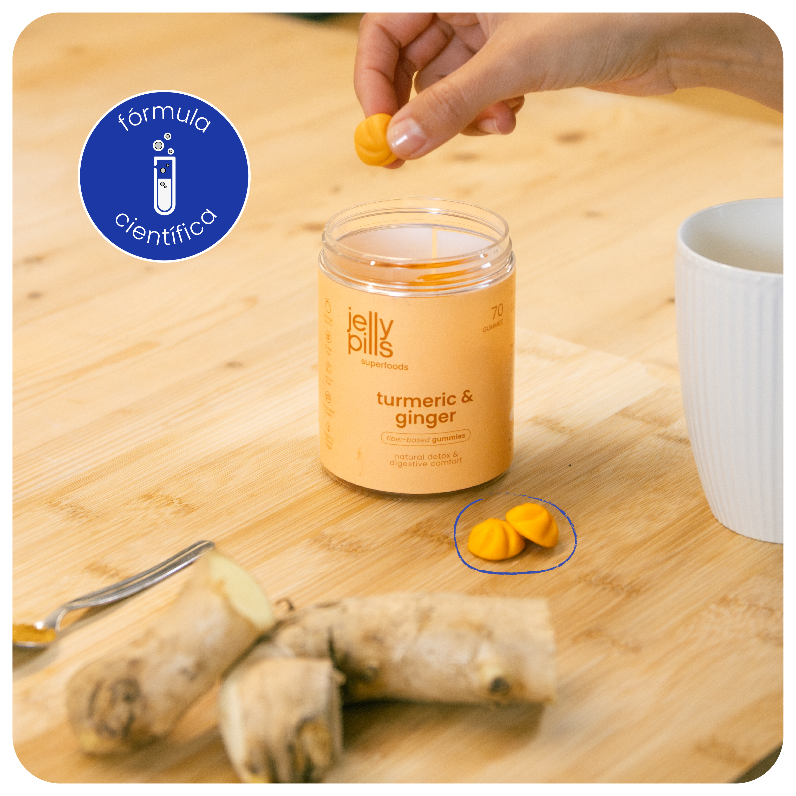 gominolas de cúrcuma y jengibre